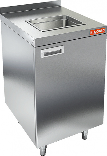 Стол закрытый с мойкой HICOLD НБМСЗМ-4/6Б, с бортом